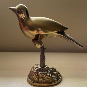 Vintage mid-century bird on branch figure